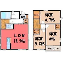 エステルハウス Dの物件間取画像